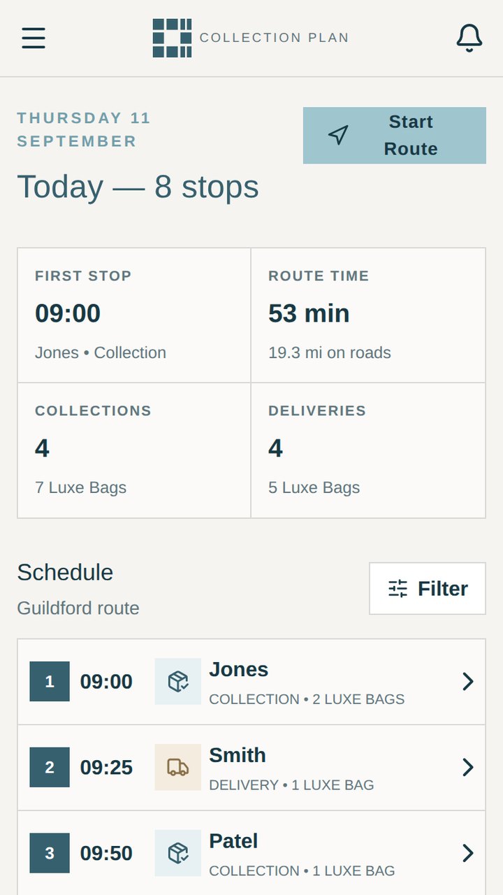 Collection Plan preview